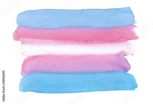Trans abstract watercolor background, blend, brush strokes, creative illustration, blue and rose color palette
