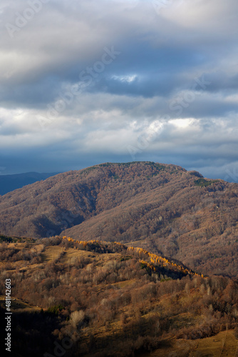 Mountain landscape in late autumn in the Carpathian Mountains, Romania