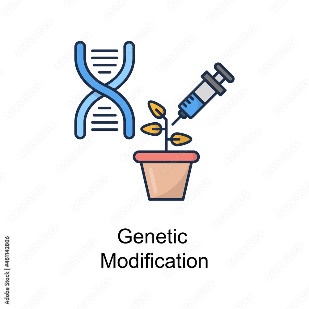 Genetic Modification vector Filled Outline Icon Design illustration. Educational Technology Symbol on White background EPS 10 File Genetic Modification vector Filled Outline Icon Design illustration. Educational Technology Symbol on White background EPS 10 File