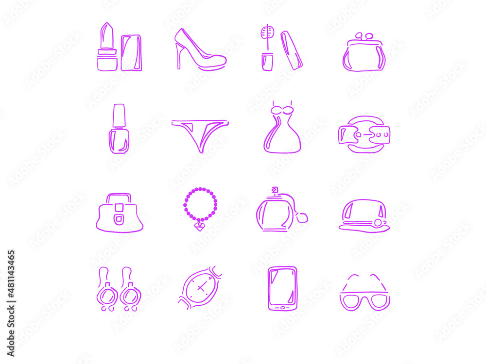 Make up cosmetic icons set. Make up cosmetic icons set.