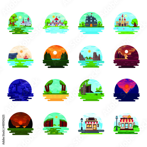 Eye-Catchy Nature Landscapes – Flat Illustrations 