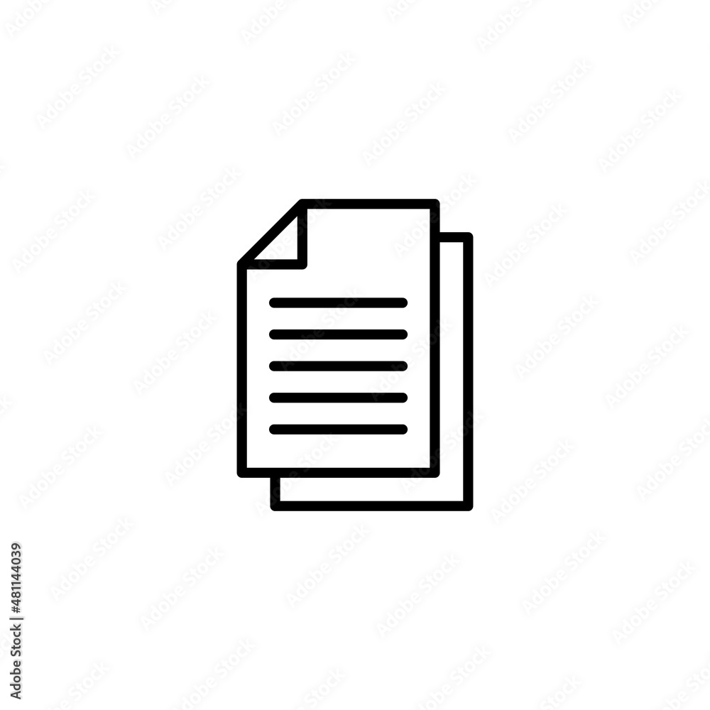 Document icon. Paper sign and symbol. File Icon Document icon. Paper sign and symbol. File Icon