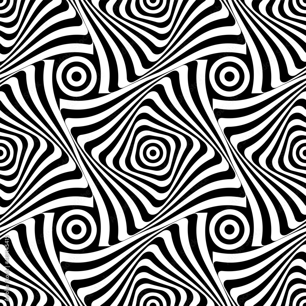 Abstract seamless op art pattern. Twisting lines texture. Abstract seamless op art pattern. Twisting lines texture.