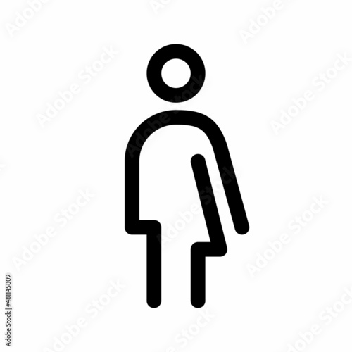 Transgender line icon. Unisex washroom symbol. Gender neutral restroom sign. Editable stroke. Vector graphics