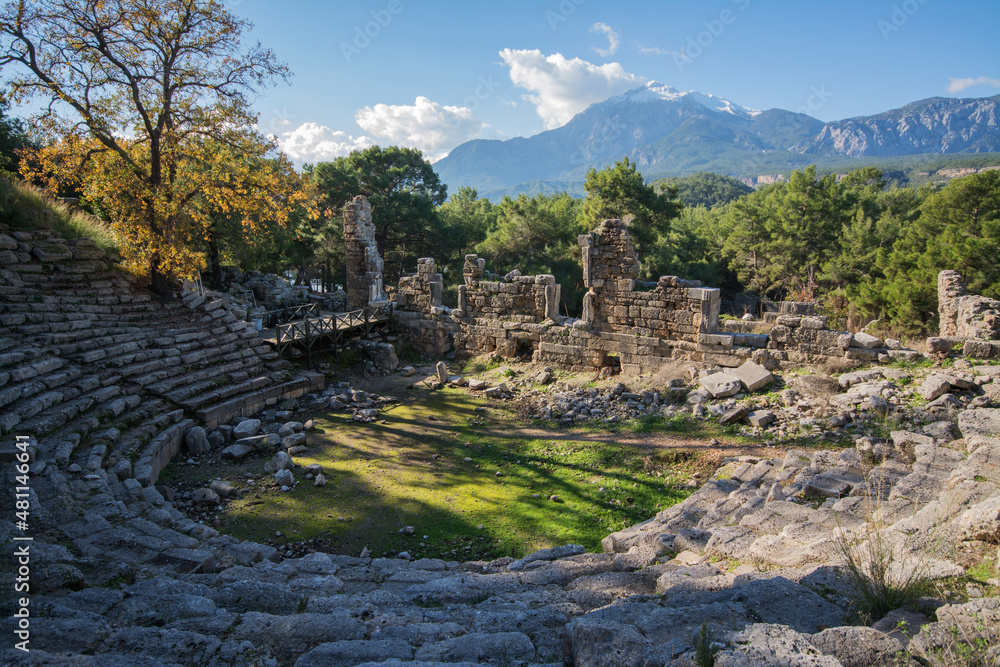 Theatre of Phaselis ancient city from Antalya Turkey.