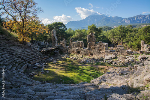 Theatre of Phaselis ancient city from Antalya Turkey. photo