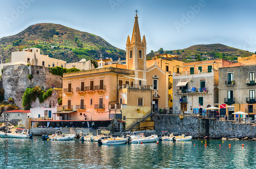The harbour of Marina Corta in Lipari, Aeolian Islands, Italy