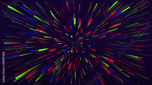 abstract colorful dark background with abstract lines of neon colors dark violet and light violet. 