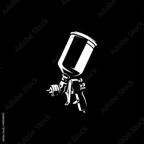 silhouette of s spray gun in black background vector