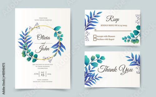 wedding invitation or greeting  card with beautiful floral design.