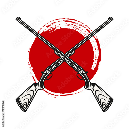 vector illustration of two snipers