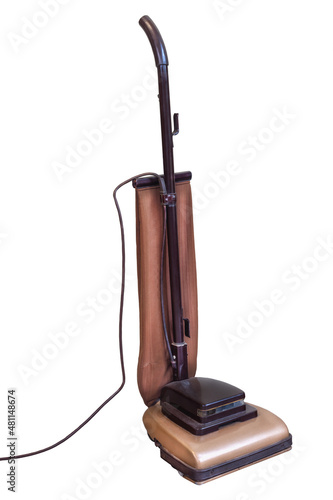 Obraz na plátně Vintage brown vacuum cleaner isolated on white