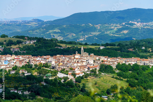 Landscape in Molise near Macchiagodena and Frosolone. View of Sant Elena Sannita