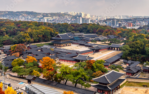 Changdeokgung palace in autumn, Seoul, South Korea.