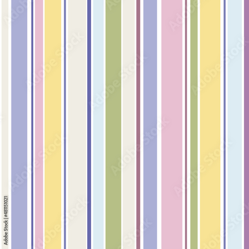 Multicoloured vertical stripes vector seamless pattern. Colourful Lines abstract background. Geometrical surface design. 