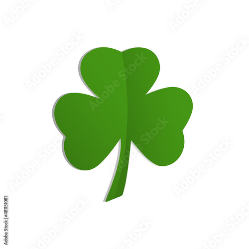 Vector green clover leaf isolated on white background