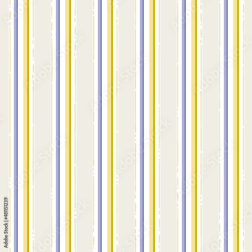 Yellow and peri vertical stripes vector seamless pattern. Lines abstract background. Geometrical surface design. 