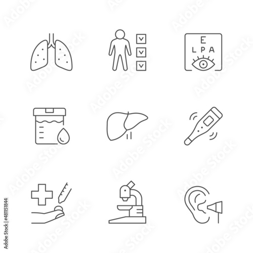 Set line icons of checkup