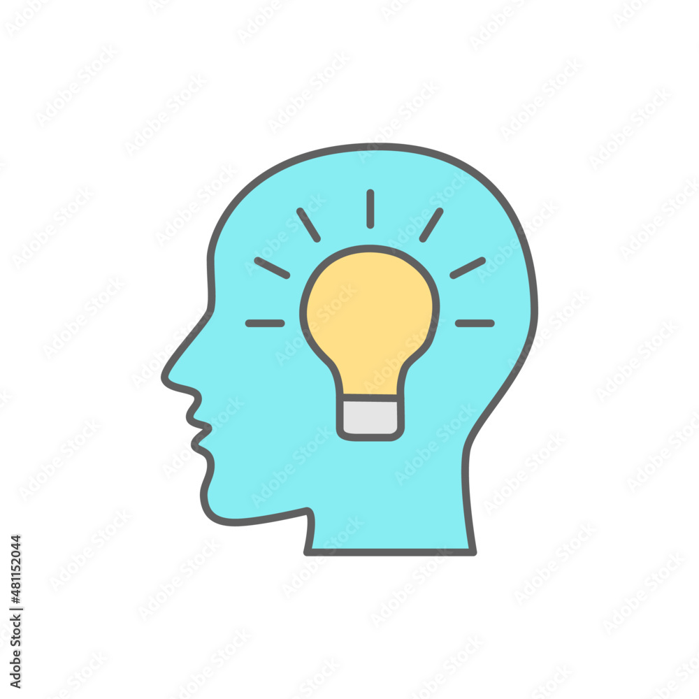 Idea Icon in color icon, isolated on white background Idea Icon in color icon, isolated on white background