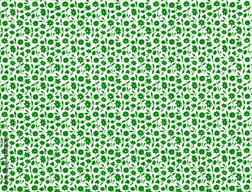 seamless pattern with leaves and flowers