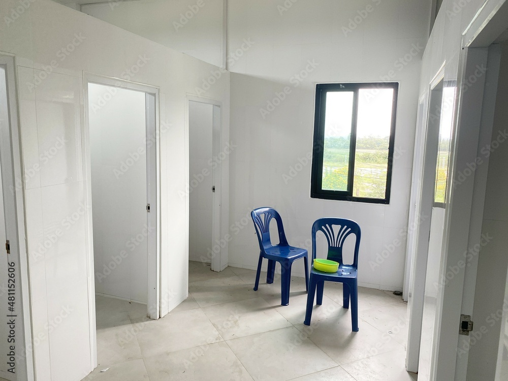 Fototapeta premium Toilet room for men with urinals sinks and mirrors