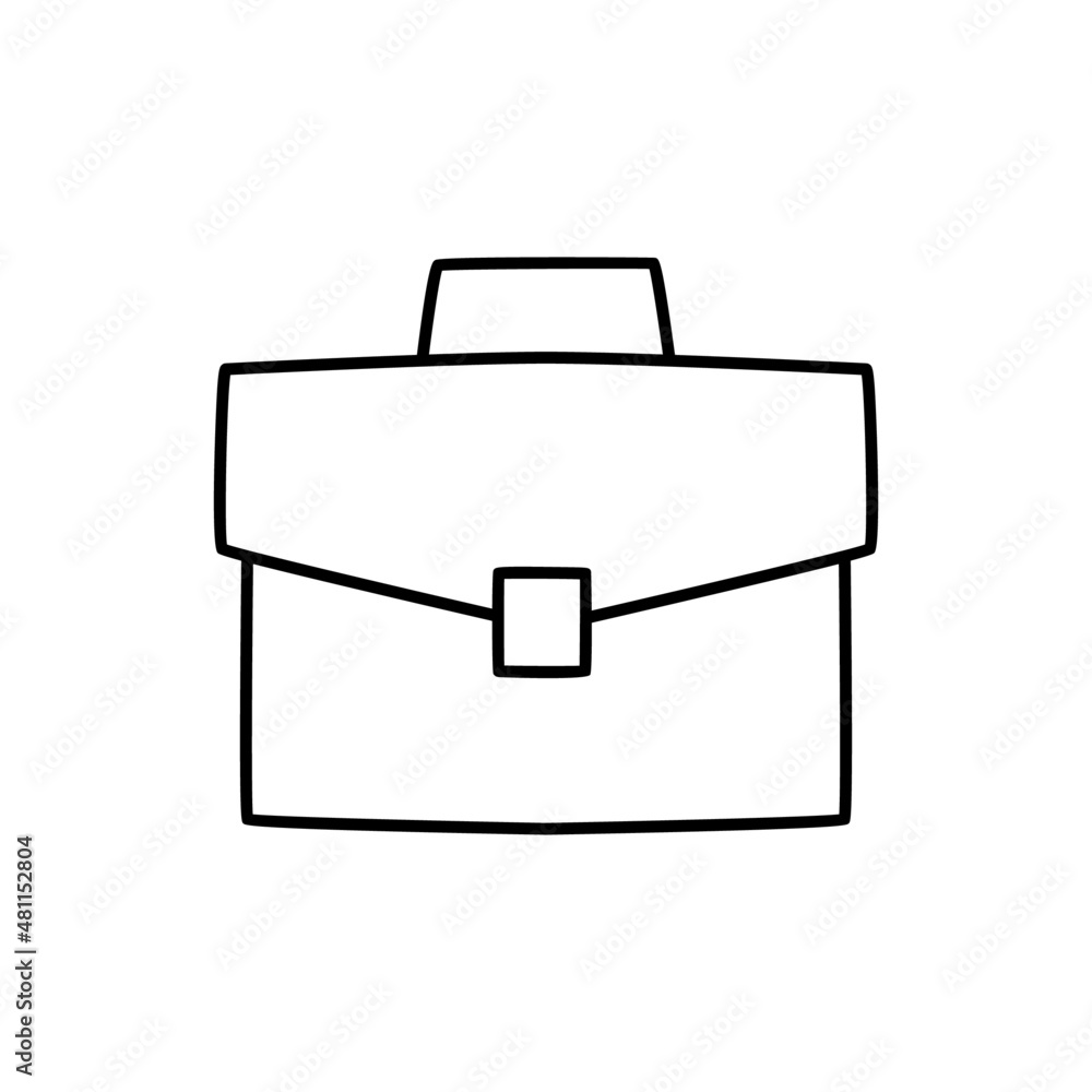 Briefcase Icon in black line style icon, style isolated on white background Briefcase Icon in black line style icon, style isolated on white background