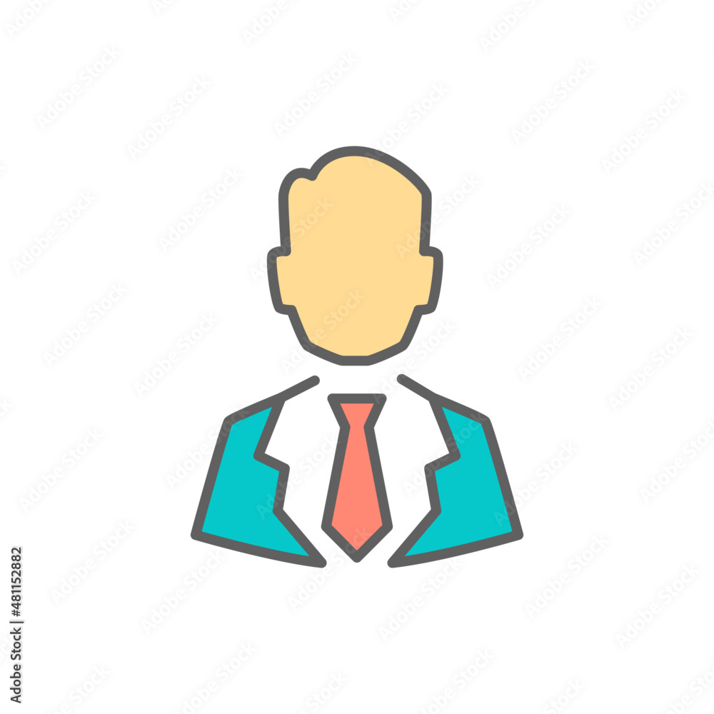 Businessman Icon in color icon, isolated on white background Businessman Icon in color icon, isolated on white background