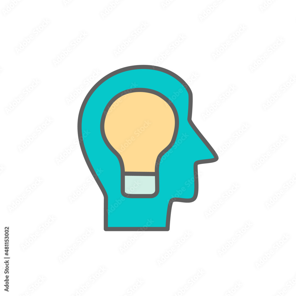 Idea Icon in color icon, isolated on white background Idea Icon in color icon, isolated on white background