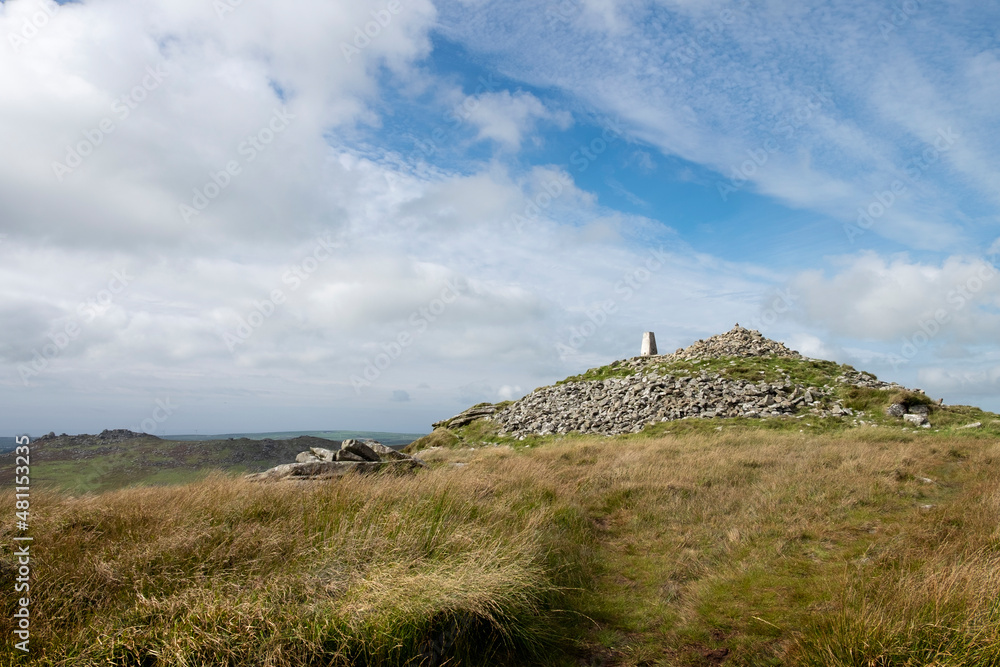 The summit of Brown Willy, highest point of Cornwall, UK