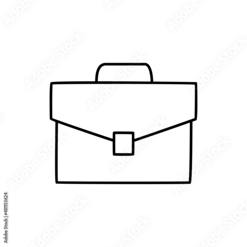 Briefcase Icon in black line style icon, style isolated on white background