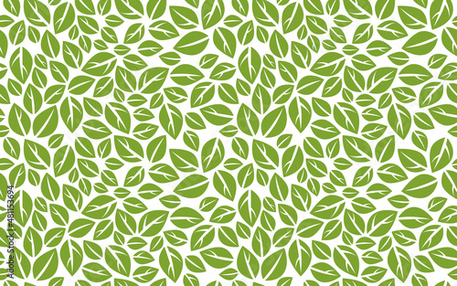 Stylish cartoon leaves seamless vector pattern, endless wallpaper or textile swatch with tree floral, green spring life theme.