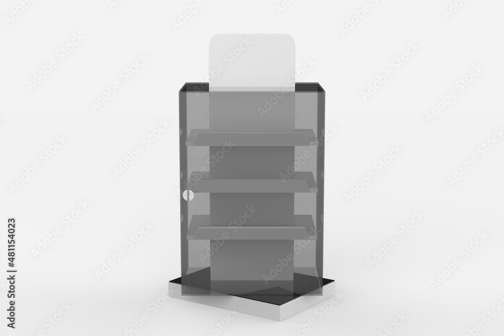 Display stand, retail display stand for product , display stands isolated on white background. 3d illustration Display stand, retail display stand for product , display stands isolated on white background. 3d illustration