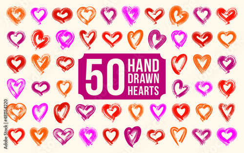 Hand drawn hearts vector lo...