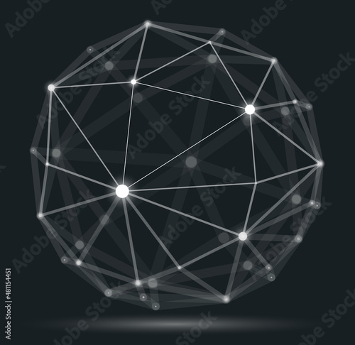 Abstract 3D mesh sphere vec...