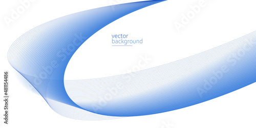 Smooth flow of wavy shape with gradient vector abstract background, light blue design curve line energy motion, relaxing music sound or technology.