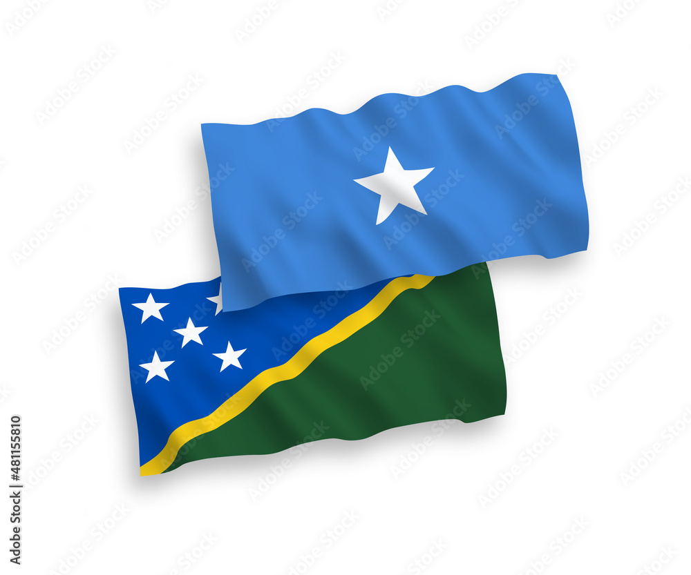 Flags of Solomon Islands and Somalia on a white background Flags of Solomon Islands and Somalia on a white background
