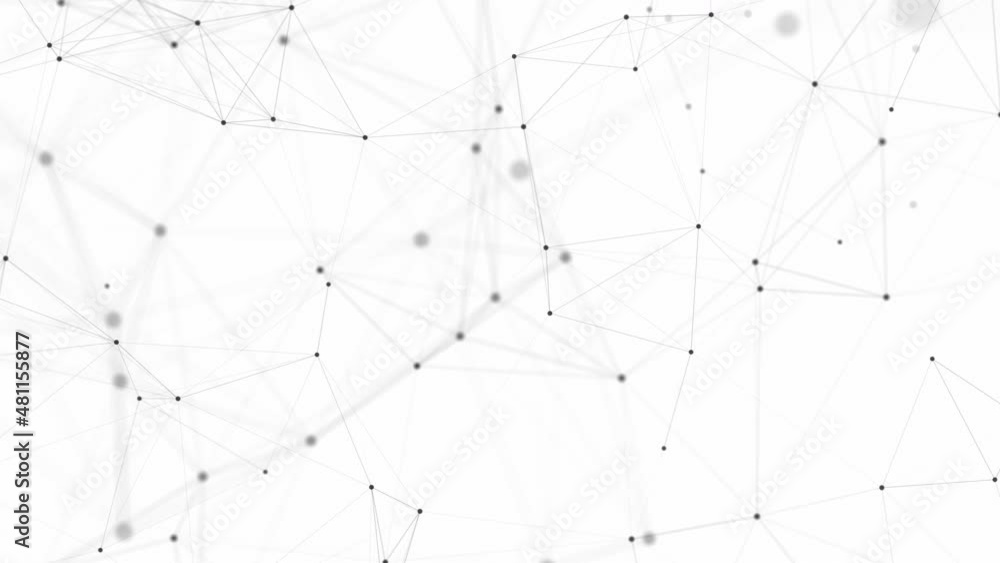 Network animation connected dots on white background. Seamless loop 4k
