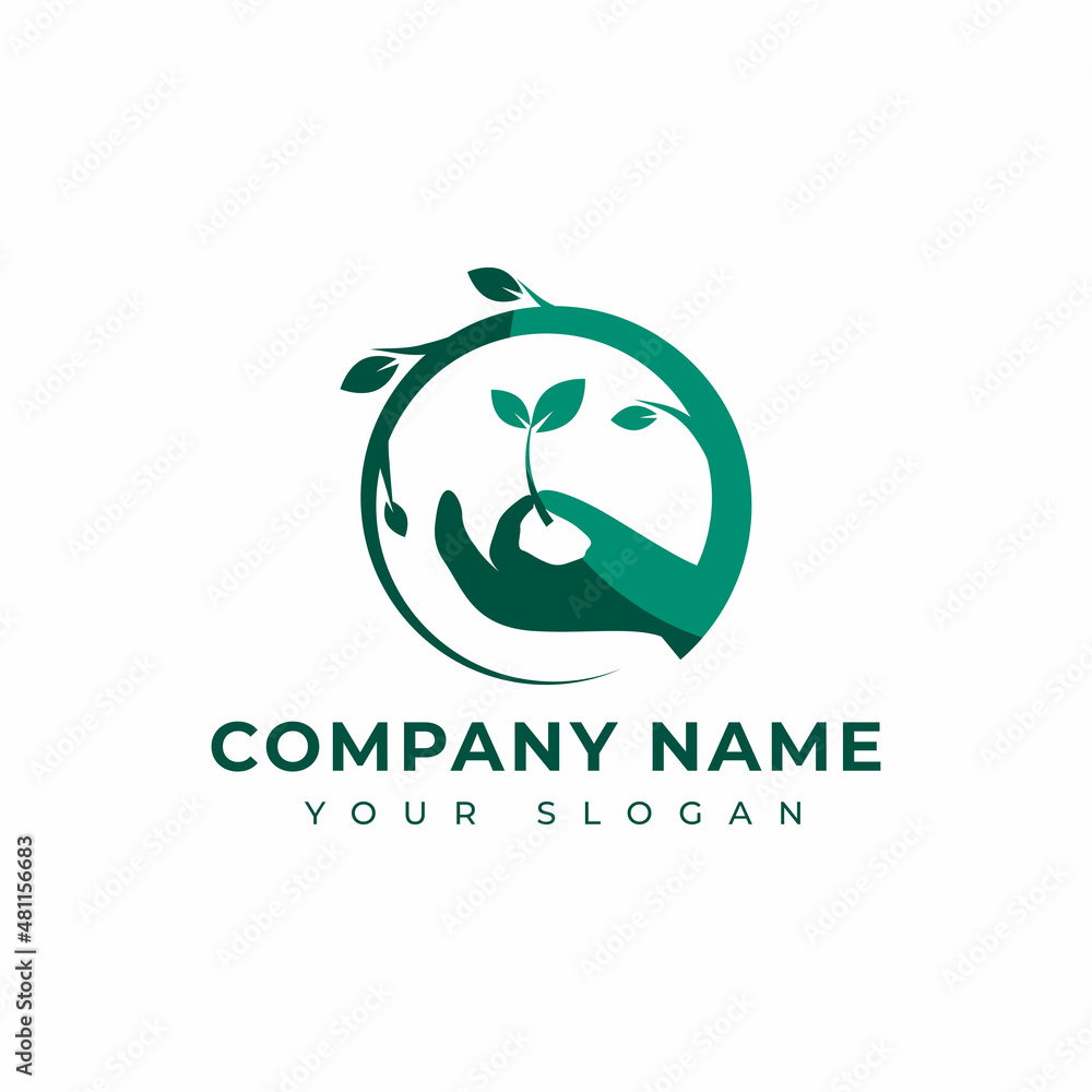 Obraz premium ecology logo vector design template