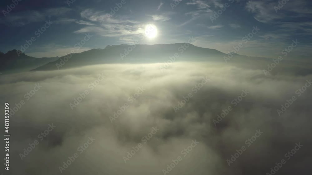 Caucasus, Ossetia. Low clouds in the foothills. Caucasus, Ossetia. Low clouds in the foothills.