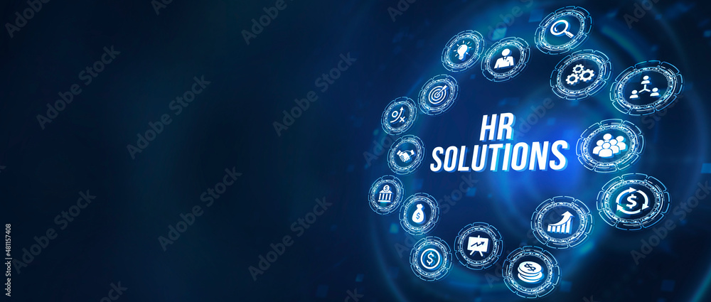Fototapeta premium Internet, business, Technology and network concept. Hr Solutions. 3d illustration.