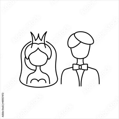 bride and groom icon vector illustration, eps 10