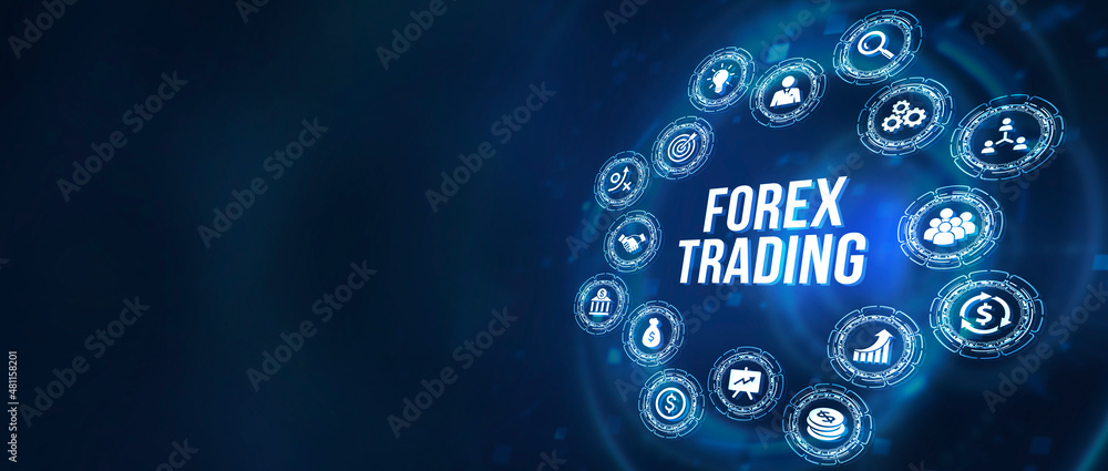 Fototapeta premium Internet, business, Technology and network concept. FOREX TRADING, new business concept. 3d illustration.