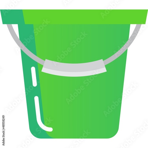 Bucket vector flat icon plastic pail isolated