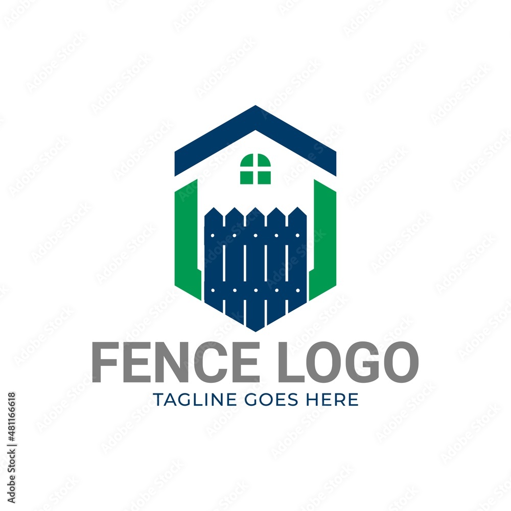 fence logo design, construction logo design, house