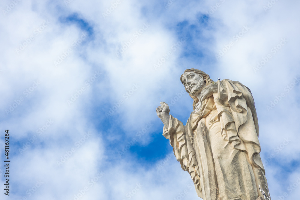 Fototapeta premium Sculpture of Jesus Christ in the castle of San Sebastian - Donostia
