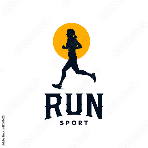 Running Sport logo design vector illustration