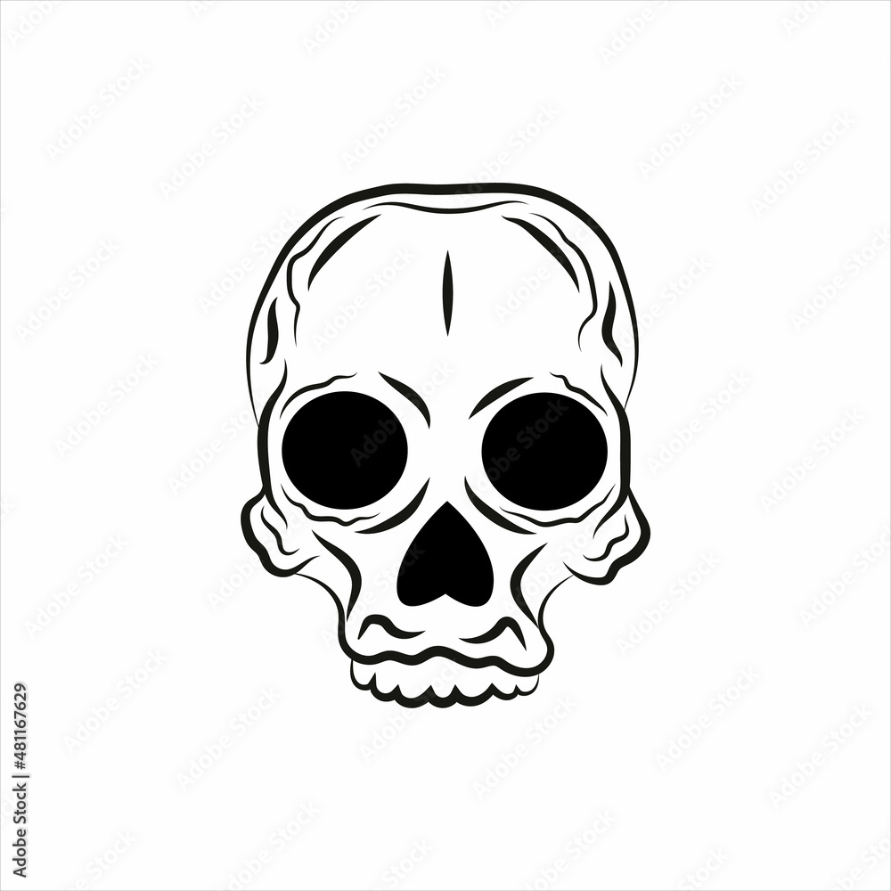 Fototapeta premium Skull symbol vector illustration isolated on white background