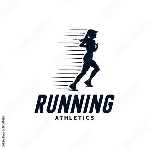 Running Sport logo design vector illustration