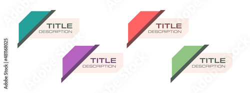 simple shape title lower third design. abstract geometric banner template.
