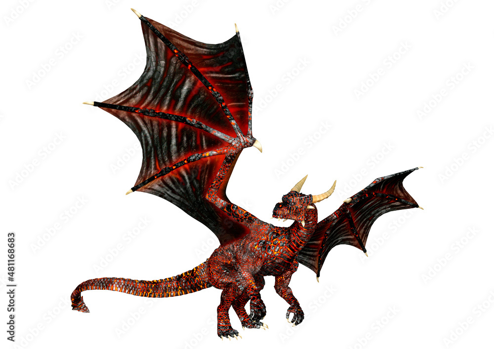 3D Rendering Fairy Tale Dragon on White 3D Rendering Fairy Tale Dragon on White